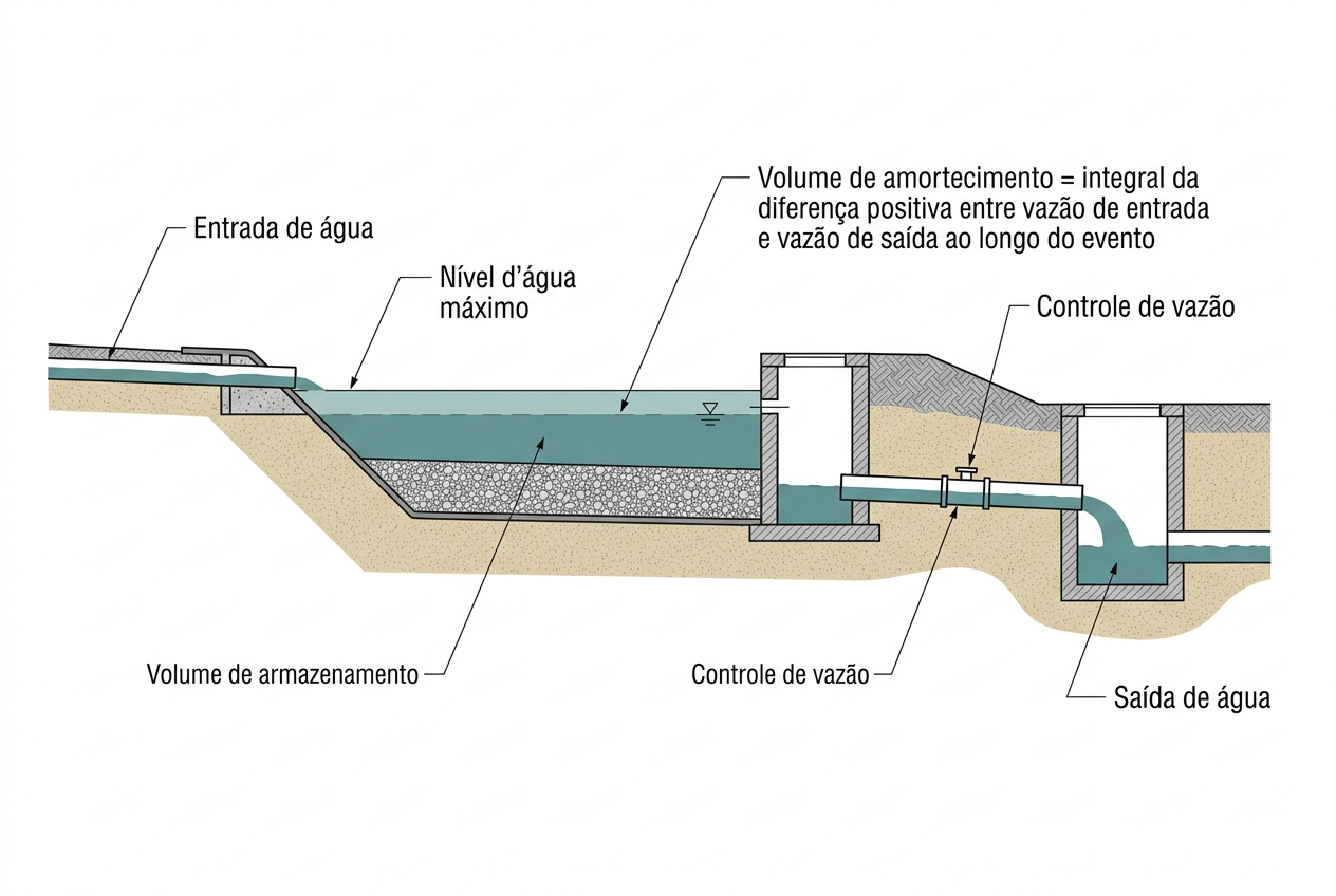 O pré-dimensionamento exige delimitar a área de contribuição e classificar usos, coberturas e grau